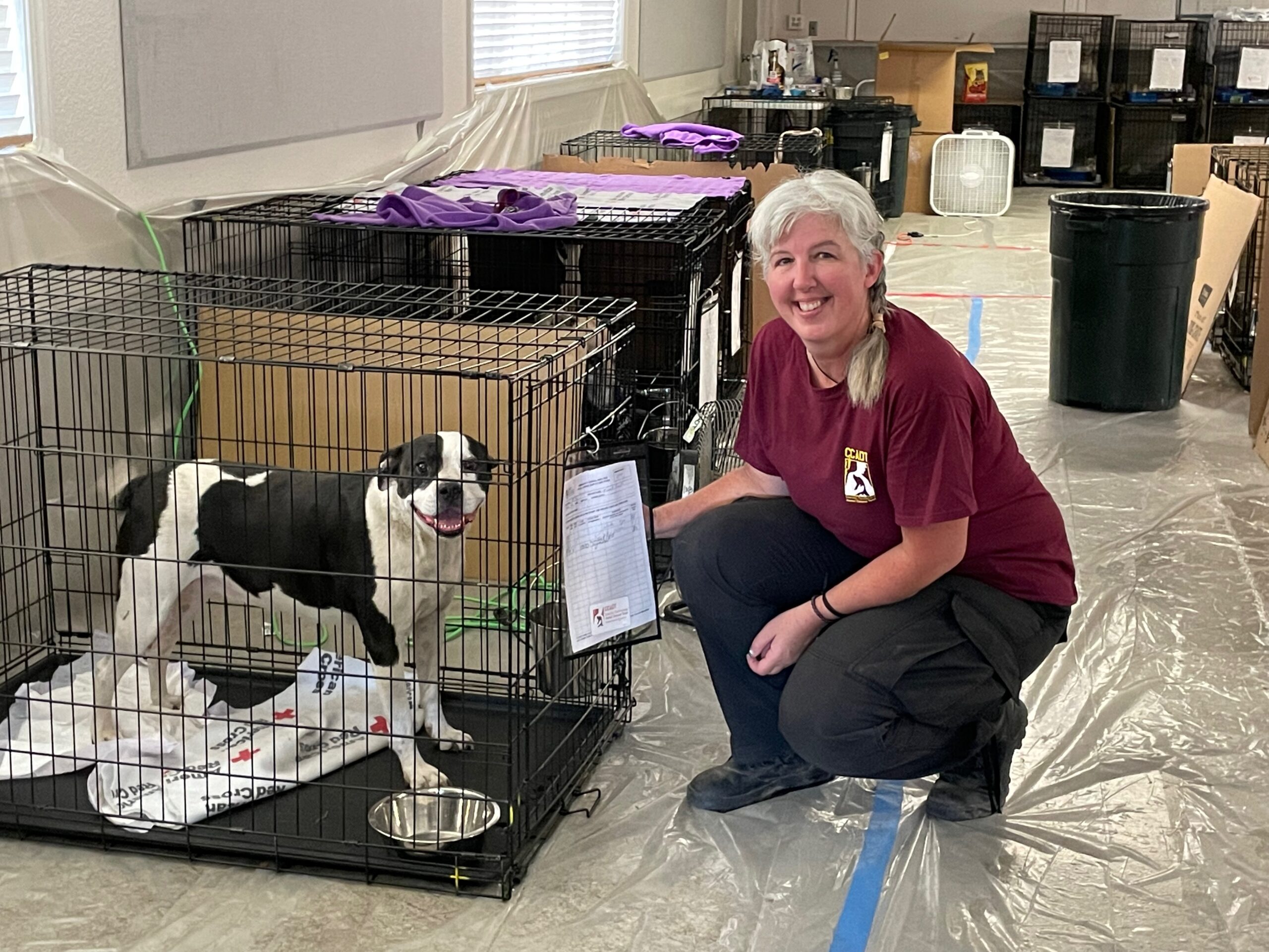 Shelter Manager Christy Cronin and pet